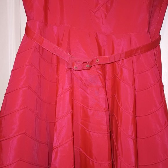 VTG 1950s Cadillac Ad Pin Up Taffeta Full Circle Skirt DRESS Glam Pin Up Scarce - Picture 3 of 12